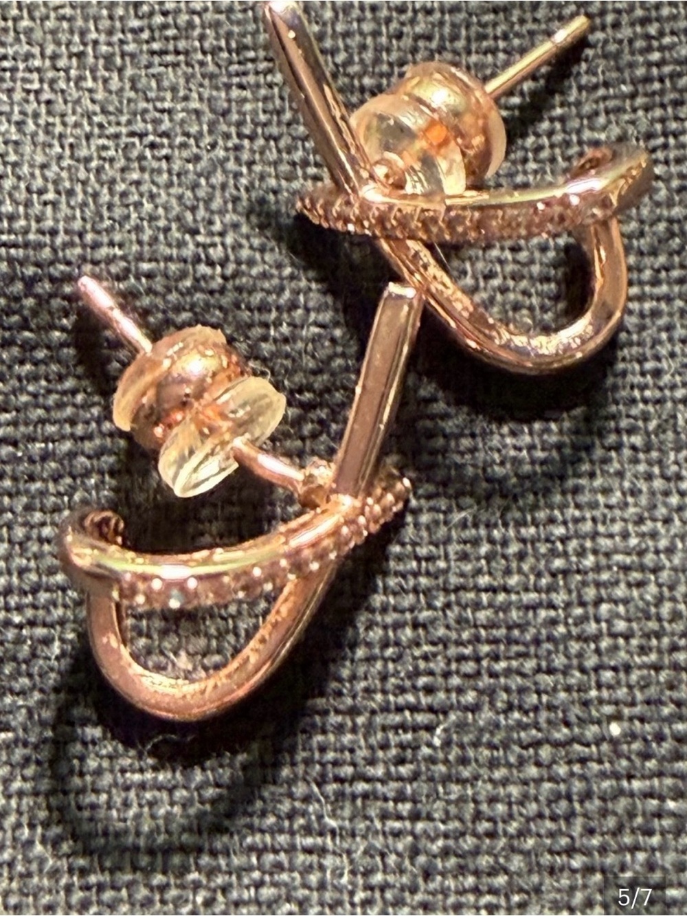 Rose Gold Loop Stud Earrings - Women Jewelry.New.